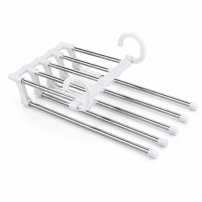 Space-Saving Stainless Steel Trouser Hanger (Holds 5 Pairs)