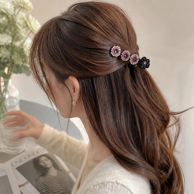 Sparkling Rhinestone Hair Clip (Four-Blade Twist)