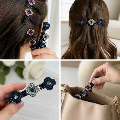Sparkling Rhinestone Hair Clip (Four-Blade Twist)