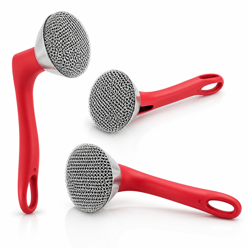 Stainless Steel Scrubber Kitchen Brush (Long Handle)