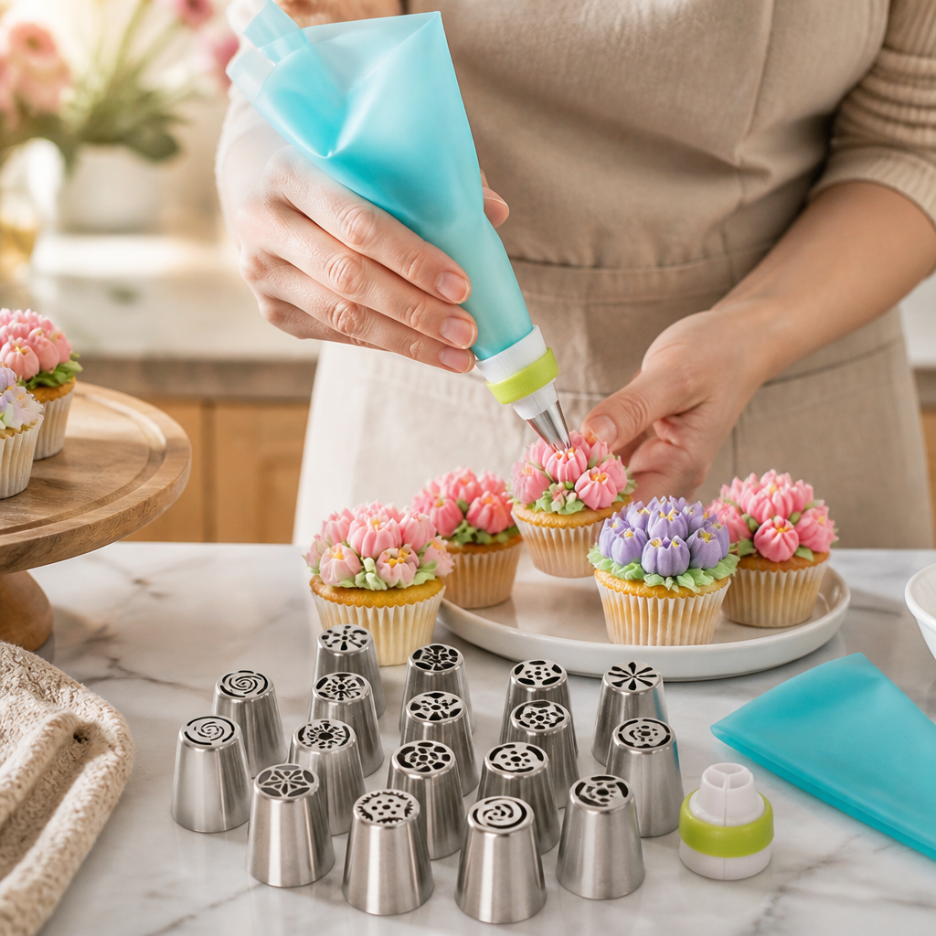 Stainless Steel Tulip Piping Tip Set (14-Piece)