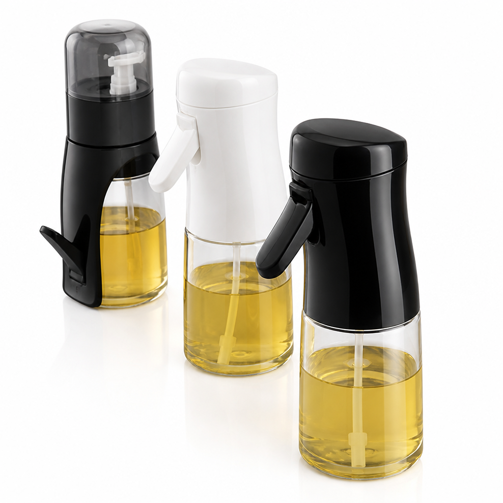 Transparent Ergonomic Oil Spray Bottle (Drip-Free)
