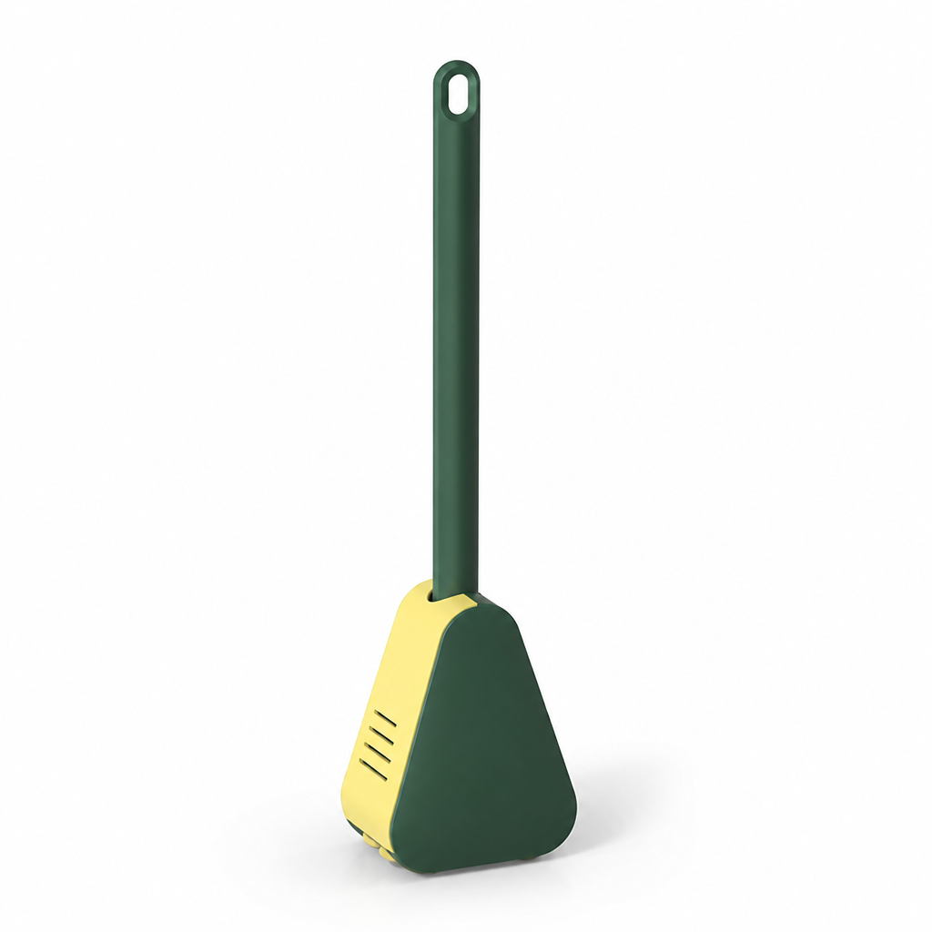 Triangular Silicone Toilet Brush (Wall-Mount Hook)