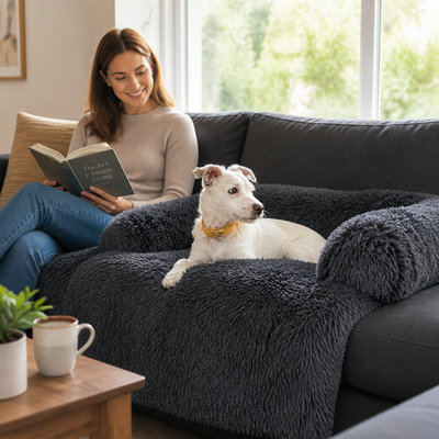 Ultra-Soft Plush & Water-Repellent Dog Sofa Protector