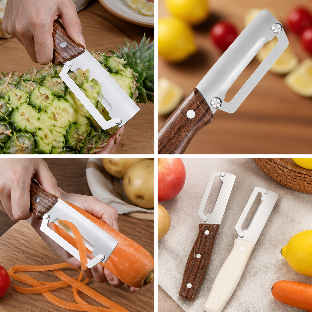 Waste-Saving Wide Curved Blade Peeler