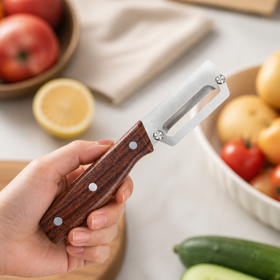 Waste-Saving Wide Curved Blade Peeler