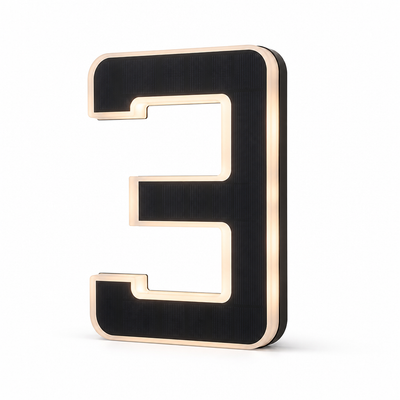 Weatherproof Solar-Powered LED House Number (Auto Dusk Sensor)