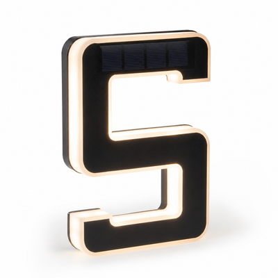 Weatherproof Solar-Powered LED House Number (Auto Dusk Sensor)