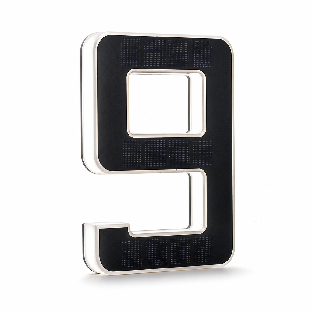 Weatherproof Solar-Powered LED House Number (Auto Dusk Sensor)