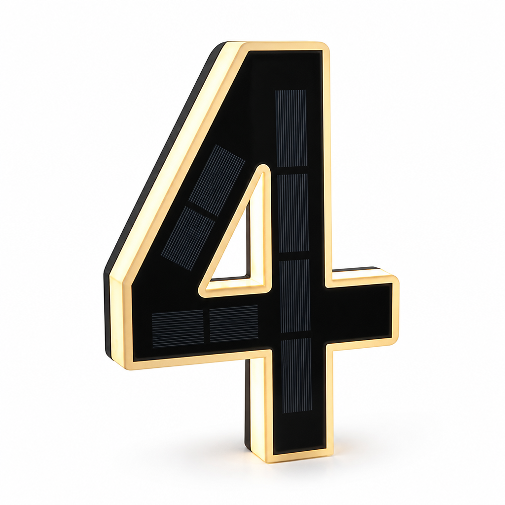 Weatherproof Solar-Powered LED House Number (Auto Dusk Sensor)