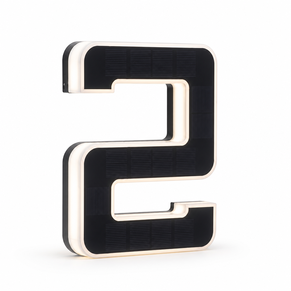 Weatherproof Solar-Powered LED House Number (Auto Dusk Sensor)