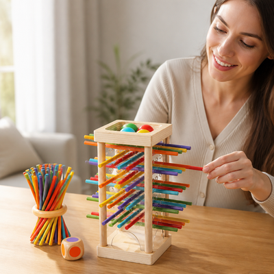 Wooden Fine Motor Stacking Game