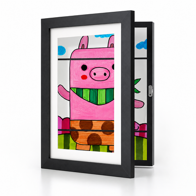 Rotating Magnetic Kids Art Frame (Holds 150 Drawings)