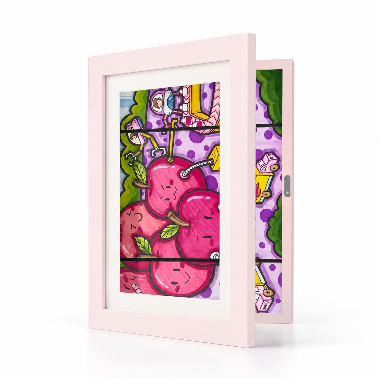 Rotating Magnetic Kids Art Frame (Holds 150 Drawings)