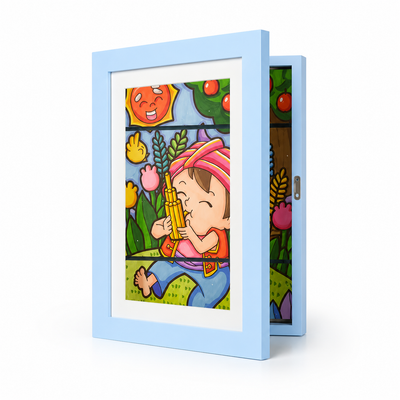 Rotating Magnetic Kids Art Frame (Holds 150 Drawings)