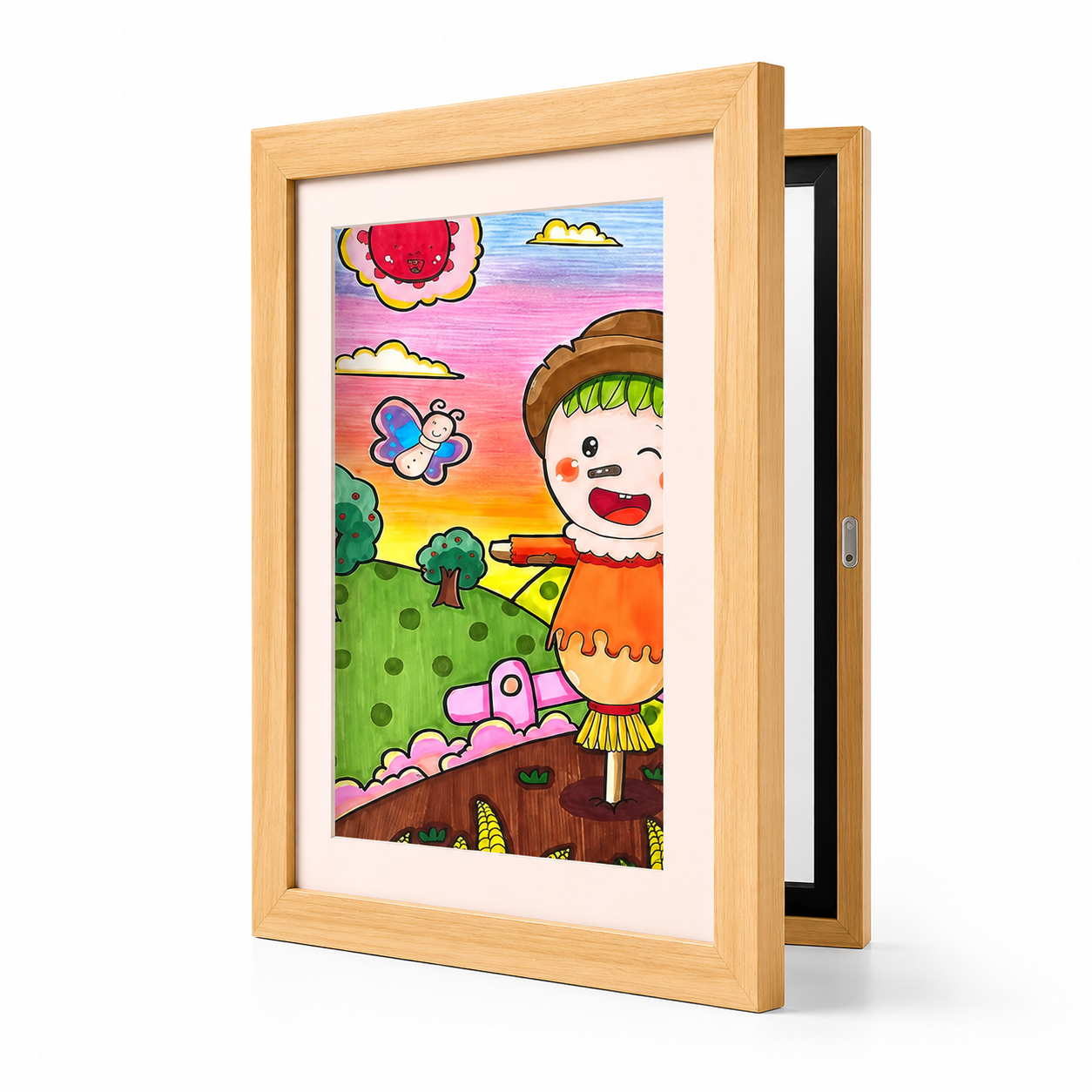 Rotating Magnetic Kids Art Frame (Holds 150 Drawings)