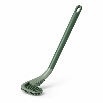 Triangular Silicone Toilet Brush (Wall-Mount Hook)