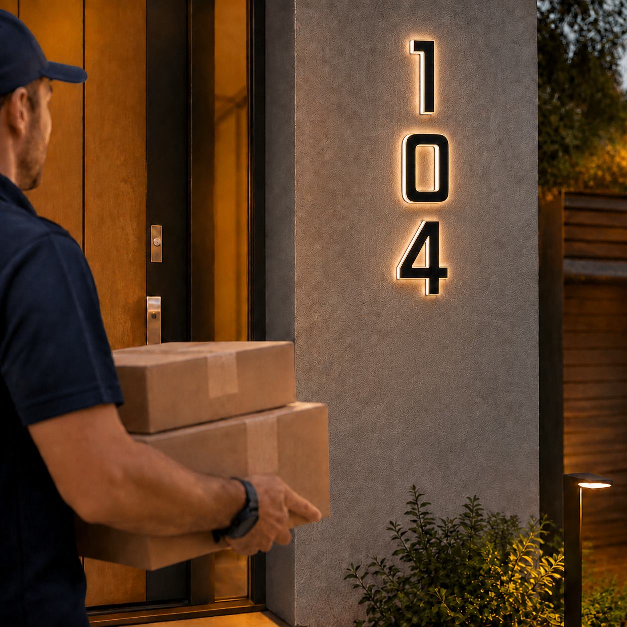 Weatherproof Solar-Powered LED House Number (Auto Dusk Sensor)
