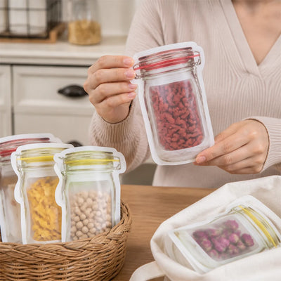 Airtight Resealable Reusable Storage Bags (Set of 10)